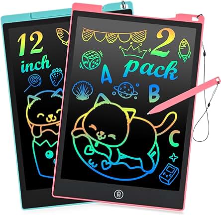 Tableta de escritura LCD para niños de 3 a 9 años con pizarra mágica y colores.