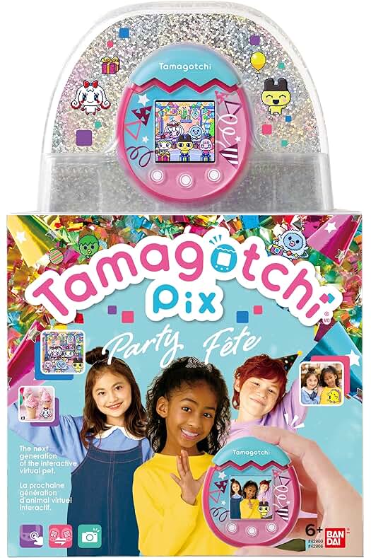 Tamagotchi Pix Party: Diviértete con tus Mascotas Electrónicas en la Fiesta de Confeti