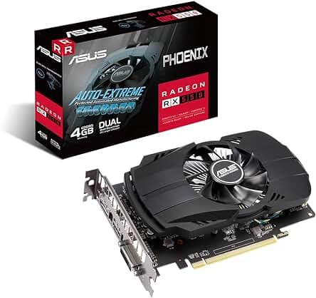 Tarjeta gráfica ASUS Radeon RX 550 EVO de 4GB GDDR5 para gaming.