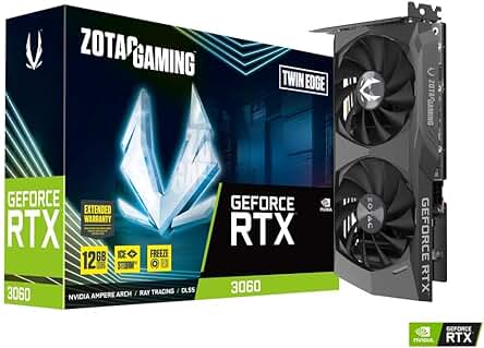 Tarjeta gráfica GEFORCE RTX 3060 Twin Edge de ZOTAC: potencia y rendimiento para tus juegos.