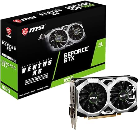 Tarjeta gráfica MSI GeForce GTX 1650 D6 Ventus XS OCV1 - Potencia y rendimiento excepcionales.