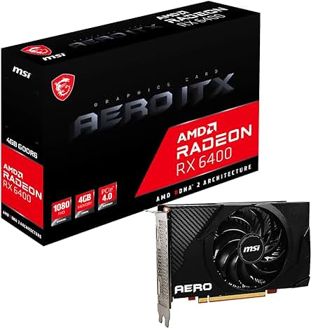 Tarjeta gráfica MSI Radeon RX 6400 AERO ITX 4G para gaming de alto rendimiento