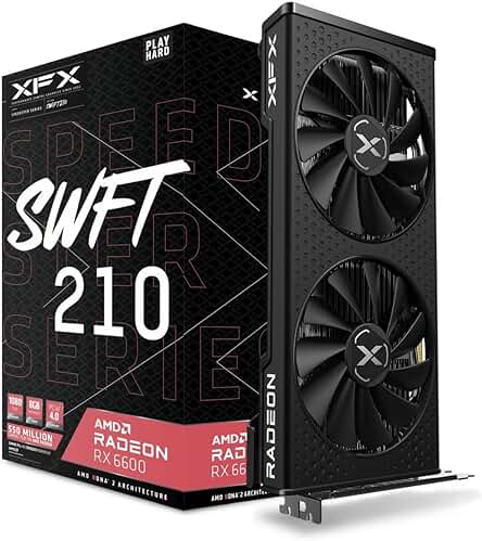 Tarjeta gráfica XFX Speedster SWFT 210 Radeon RX 6600: Rendimiento máximo y calidad visual incomparable.
