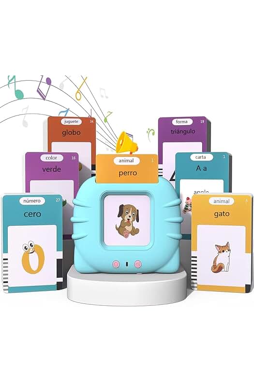 Tarjetas de Aprendizaje Parlantes en Español para Niños: Juegos Educativos Montessori, Regalo de Cumpleaños y Navidad.