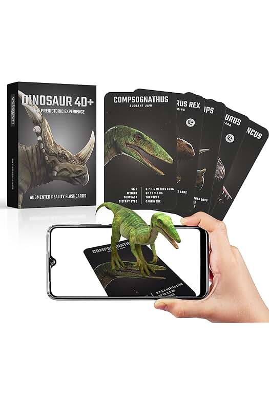 Tarjetas de Realidad Aumentada Dinosaurio 4D+: Descubre 20 Dinosaurios en 3D con esta App