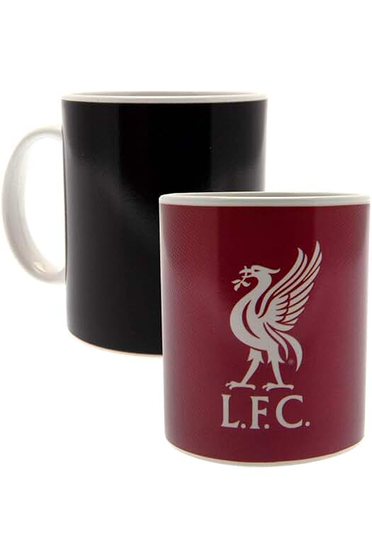 Taza Liverpool FC con diseño termo-reactivo para los fanáticos del fútbol.