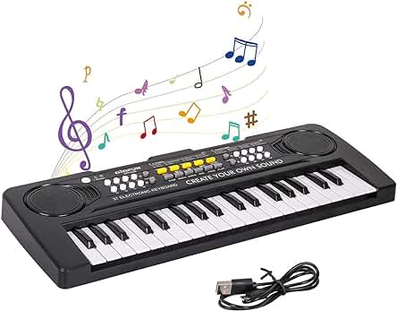 Teclado Electrónico Piano 37 Teclas: Explora la Música con este Piano Portátil para Principiantes