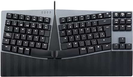 Teclado ergonómico mecánico compacto con cable - Perixx PERIBOARD-335BL (Layout Español) - ¡Mejora tu comodidad!