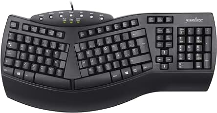Teclado ergonómico Perixx PERIBOARD-512 con diseño dividido y cable USB - Negro