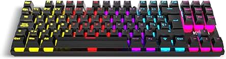Teclado Gaming Mecánico Krom KASIC TKL - RGB Rainbow, Modo Juego, Anti-ghosting - Negro
