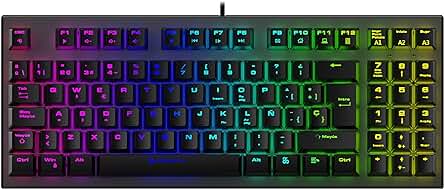 Teclado Gaming Mecánico Newskill Chronos TKL con iluminación RGB, macros programables y switch Otemu Brown.