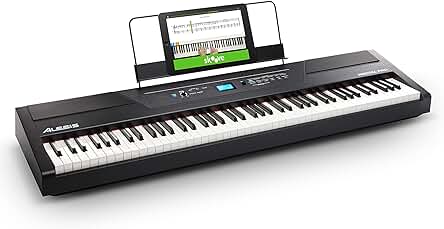 Teclado Piano Eléctrico Digital Alesis Recital Pro - 88 Teclas de Acción Martillo