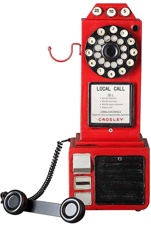 Teléfono Antiguo Vintage para Decoración de Pared, Accesorio Retro de Café para el Hogar