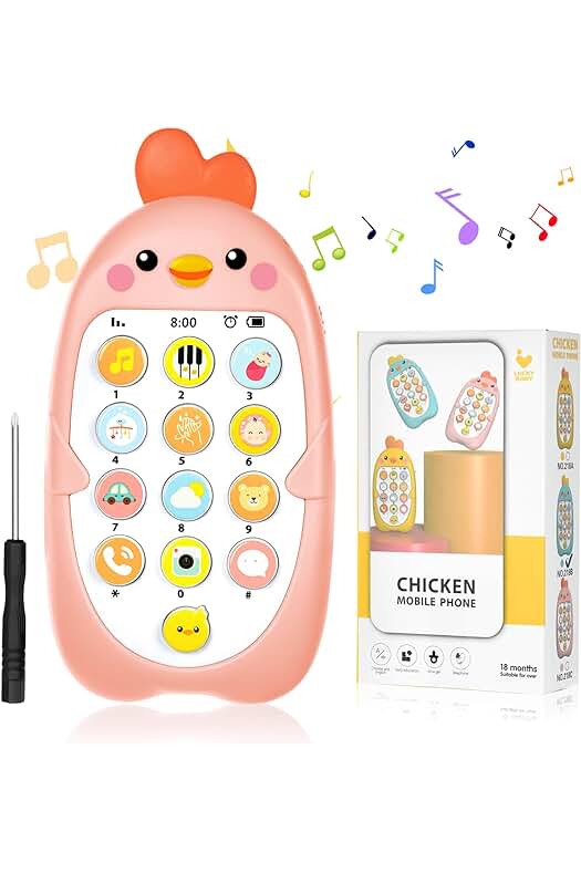 Teléfono móvil interactivo para bebés, juguete educativo y seguro con sonidos y colores vibrantes.