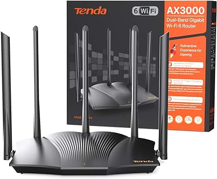 Tenda Router Wi-Fi 6 AX3000 - Conexión ultra rápida y mayor cobertura de señal