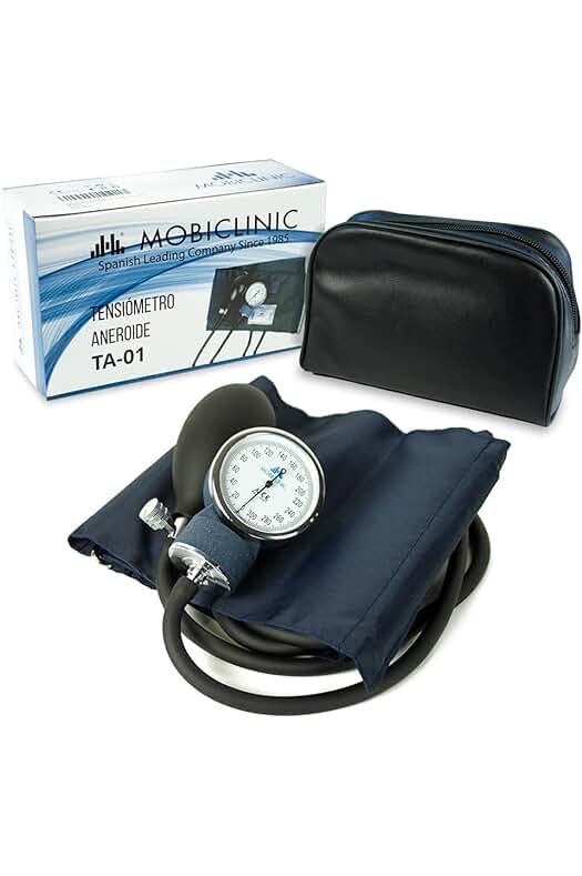 Tensiómetro de brazo Mobiclinic, preciso y fácil de usar con estuche y doble salida.
