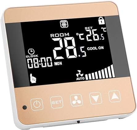 Termostato wifi para control de temperatura en unidades fan-coil de aire acondicionado central.