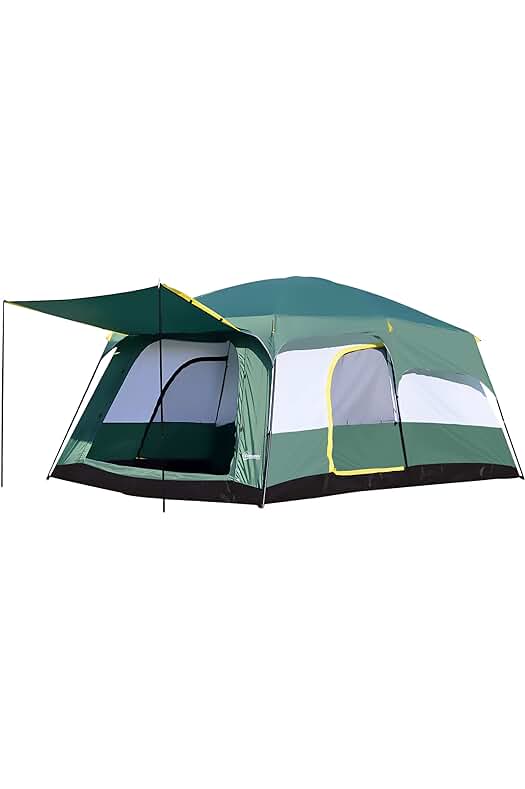 Tienda de campaña familiar impermeable y espaciosa para acampar en familia.