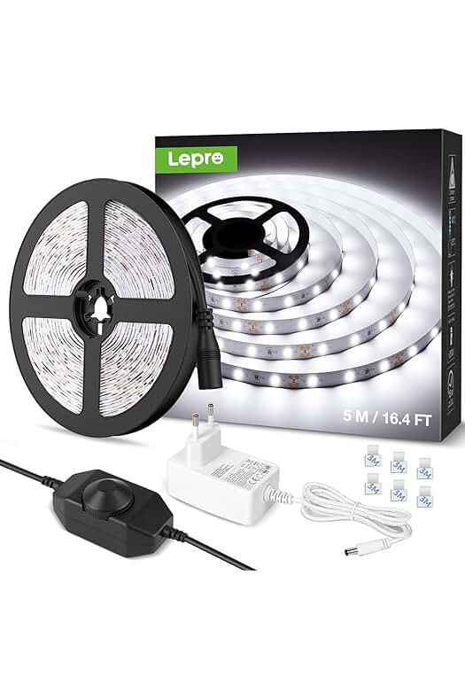 Tira LED Regulable de Lepro: Iluminación ajustable para cualquier espacio con 300 LED brillantes.