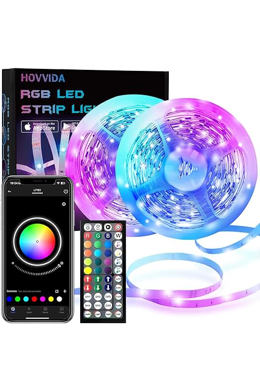 Tira LED RGB 5050 con Control de Música y Temporizador para Ambientes Personalizados.