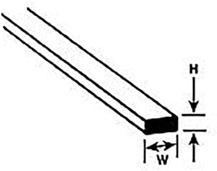 Tira rectangular de plástico para construcción - Plastruct MS-1216, tamaño .125x.15610