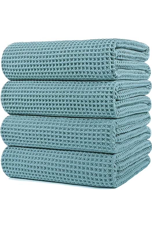 Toalla de baño de microfibra - Pack de 4 unidades - Secado rápido y antipelusa.