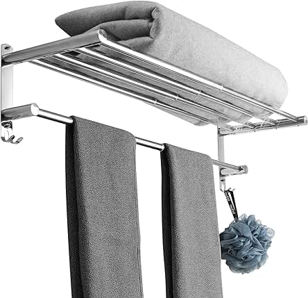 Toallero de Acero Inoxidable 304 con Adhesivo 3M - Ahorro de Espacio en Baño y Cocina.