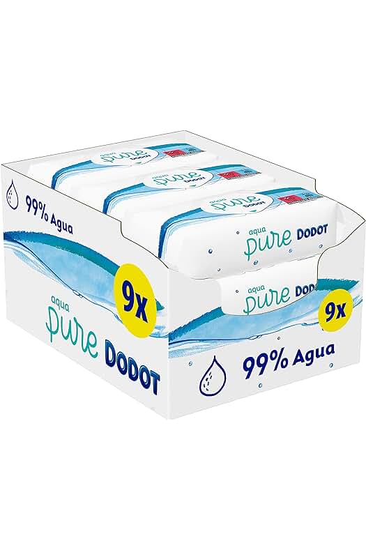 Toallitas Dodot Aqua Pure para Bebé, 99% Agua, 432 Unidades - Paquete Ahorro de 9x48.