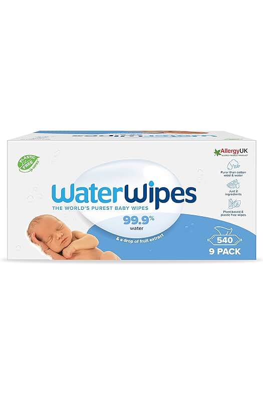 Toallitas húmedas para bebés sin plástico y sin perfume, ideales para pieles sensibles (540 unidades)