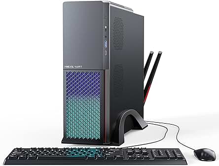 Torre PC - Ordenador de sobremesa potente con WiFi6E, Bluetooth 5.3 y luces RGB