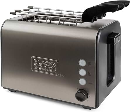 Tostadora de pan Black+Decker BXTOA900E - Potente, elegante y versátil con funciones adicionales.
