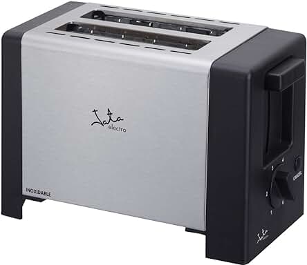 Tostadora Jata TT607 de Acero Inoxidable con Ranuras Extra Anchas y Centrado Automático.
