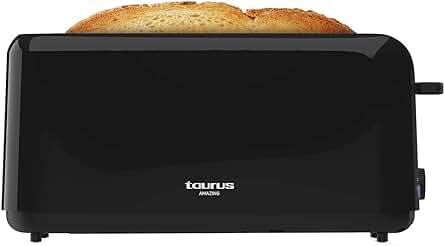 Tostadora Taurus 960668000 con potente rendimiento de 1450W para tostar pan de forma perfecta.