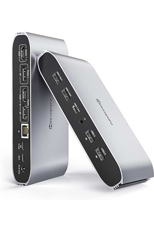Triple Display Docking Station con 13 puertos, compatible con MacBook M1/M2/Windows y carga de 100 W