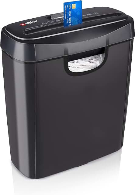 Trituradora de Papel y Tarjetas de Crédito - Potente y Silenciosa - 190 W - Negro
