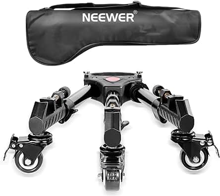 Trípode Dolly con Ruedas de Goma para Fotografía y Videografía Profesional.