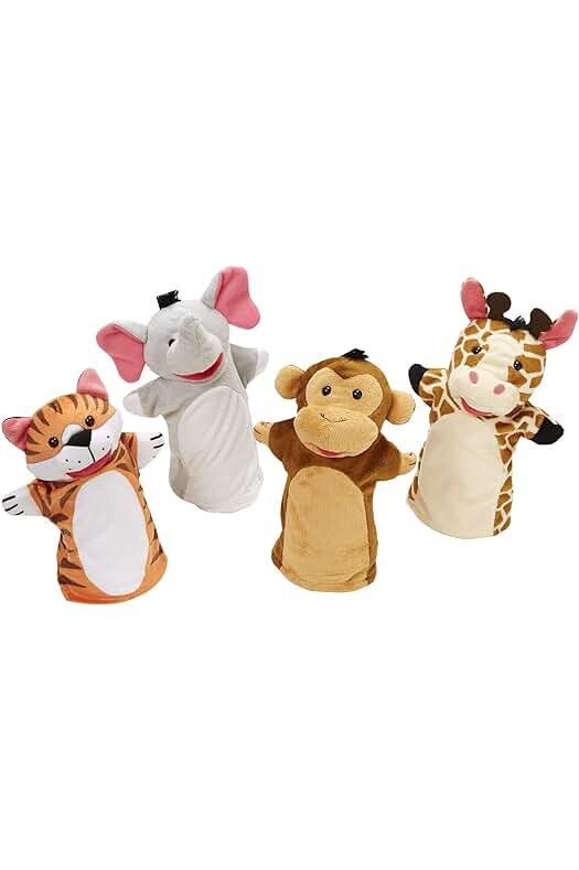 Títeres de mano safari de Melissa & Doug: Juguete creativo y divertido para niños y adultos.