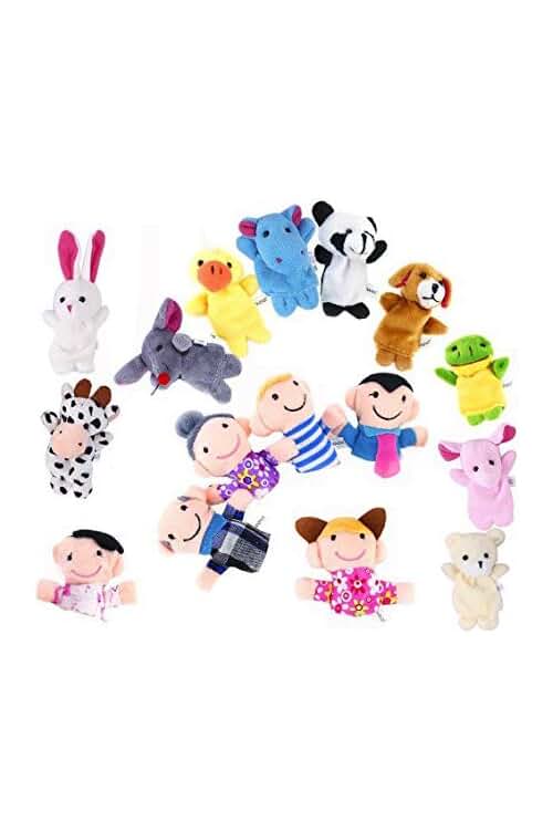 Conjunto de 16 títeres de dedo de animales para bebés - OFKPO.