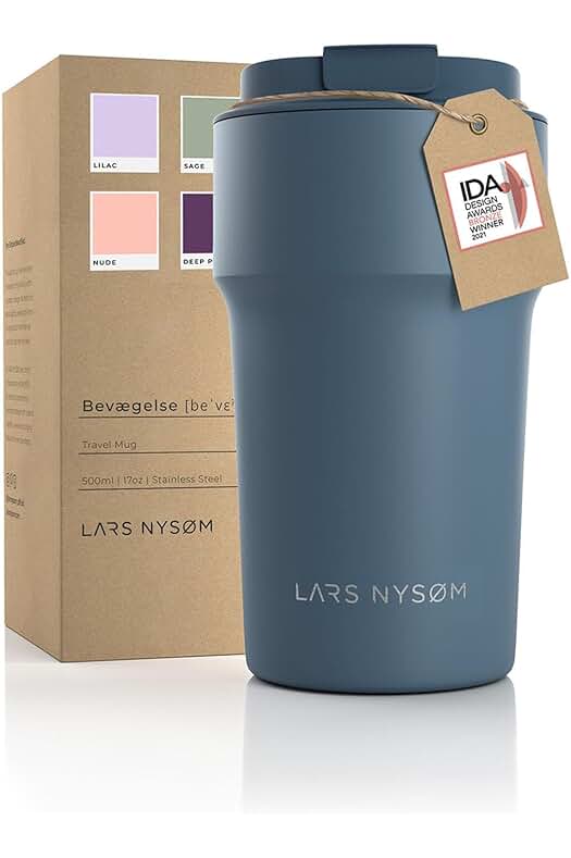 Título optimizado: Taza térmica de viaje sin BPA de acero inoxidable | 500ml (Blue Stone)