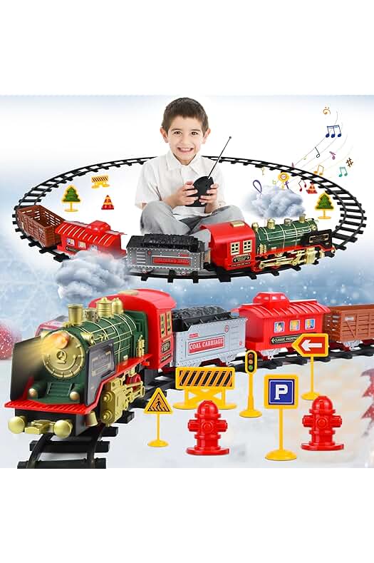 Tren de Juguete para Niños: Locomotora de Vapor con Luces, Sonido y Control Remoto