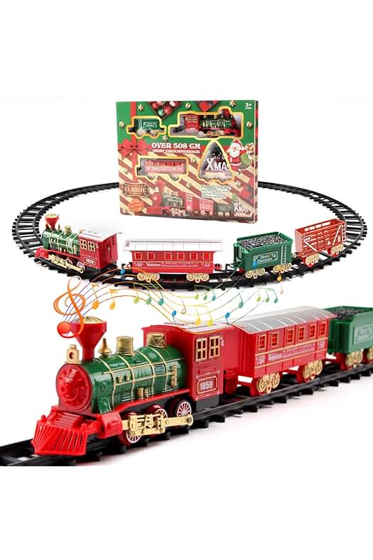 Tren Navideño Eléctrico con Luces y Sonido Real - Regalo Navideño para Niños.
