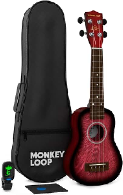 Ukelele Soprano Monkey Loop Jungle Pack Red - Cuerdas Aquila - Accesorios Incluidos