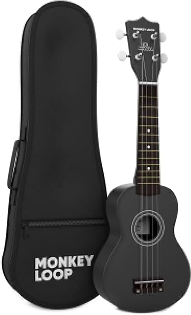 Ukelele Soprano Negro Mate - Ideal para Principiantes - Incluye Funda y Afinación Sorprendente.