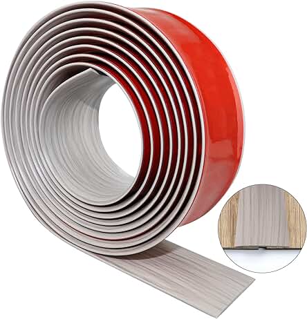 Umbral adhesivo de perfil de transición para suelo laminado - Gris (200×7,5cm)