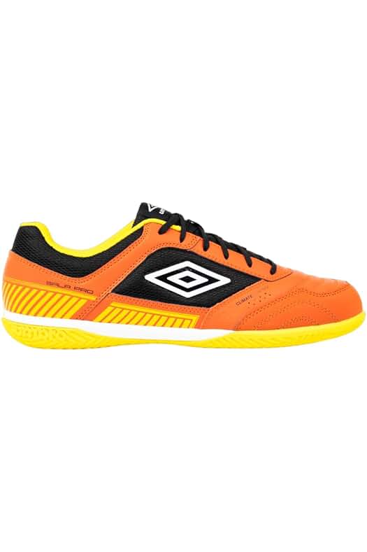 Umbro Sala Pro II: Zapatilla de Fútbol Sala en naranja/negro/amarillo, talla 42.