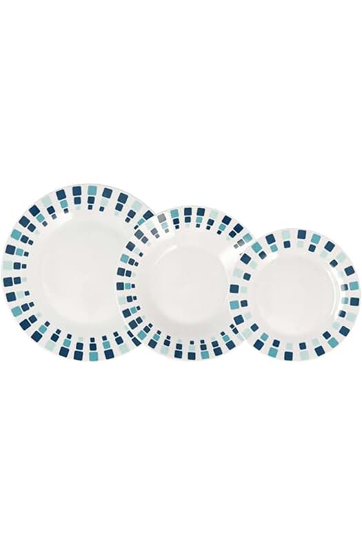 Vajilla Porcelana 18 Piezas - Conjunto Completo para 6 Personas en Elegante Blanco.