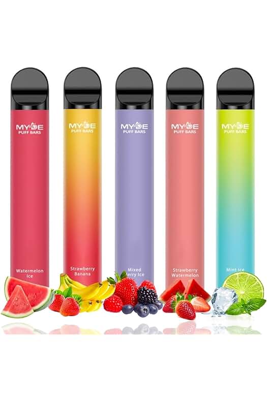 Vaper Desechable de Sabores Sin Nicotina, 3000 Caladas, Duradero - Pack de 5