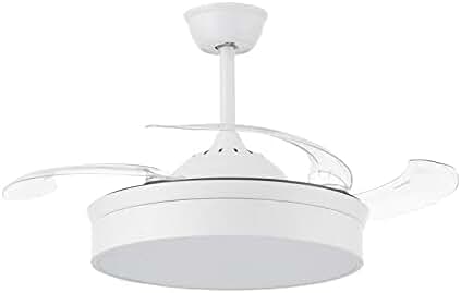 Ventilador con Luz LED: Silencioso, Retráctil y Control Remoto - Decoración Iluminación Interiores