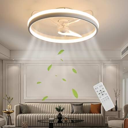 Ventilador de Techo Baerolc con Luz LED Regulable y 6 Velocidades de Ventilación.