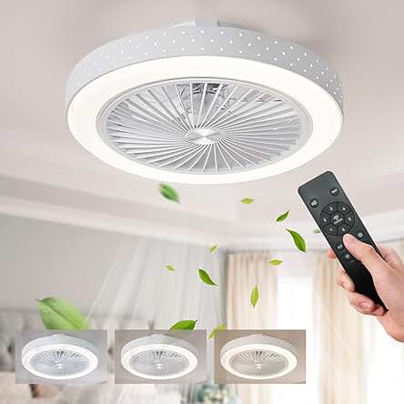 Ventilador de Techo LED Moderno y Regulable con Mando a Distancia y Sin Aspas